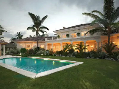 3D model of 2022 luxury fashion villa exterior 90 3D model
