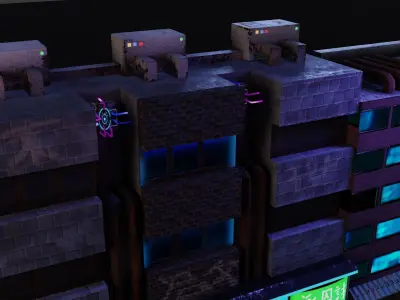 Cyberpunk Street 3 Low-poly 3D model