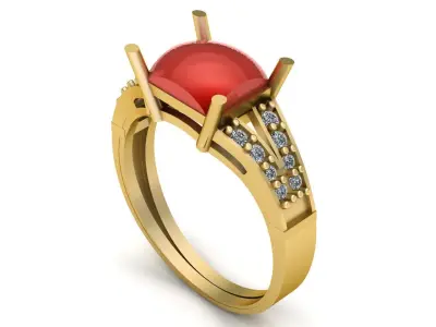 Women Fashion Diamond Ring 3d Printable Model 3D print model