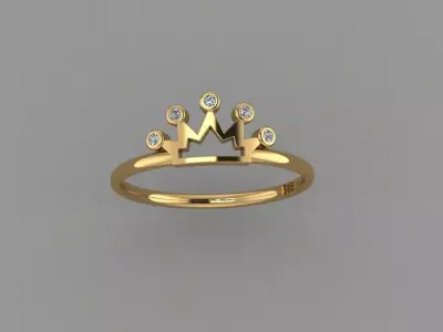 Crown Ring STL 3D print model 3D print model
