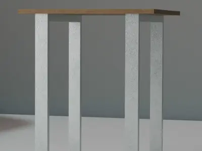 Wood and iron table for exterior Free low-poly 3D model