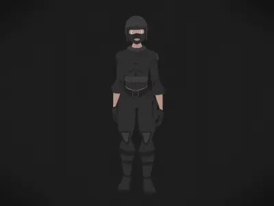 Colorly - Spec Police Guy - Game Ready - Rigged - Customizable Low-poly 3D model