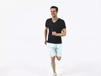Virtue 02C Running Jogging Football Sports Man Low-poly 3D model