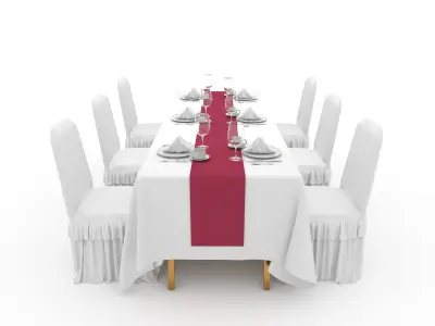 Banquet Table and Chair 103 3D model