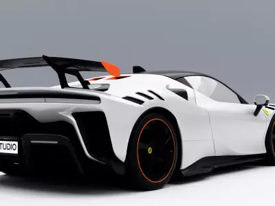 Ferrari SF90 XX Stradale 2023 Low-poly 3D model