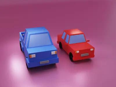 Cartoon Low Poly Cars Low-poly 3D model Low-poly 3D model