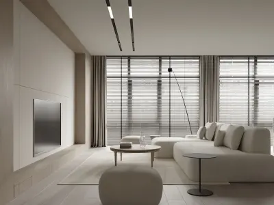 Minimalistic interior 3D model