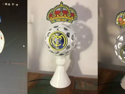 Real Madrid fanlamp - 3D printed Free 3D print model