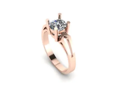  simple solitair ring for womens 3D print model