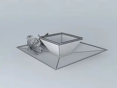 decoration bowl with flowers Free 3D model