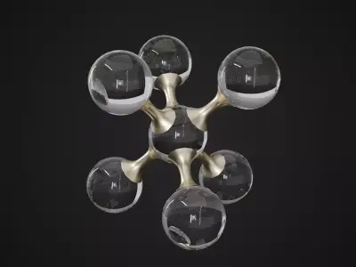 Crystal Geometric Ball Sculpture Low-poly 3D model