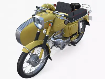 Generic motorcycle w sidecar 3D model