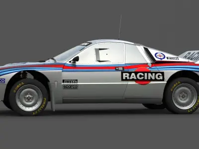 1984 Lancia 037 Rally 3D Model High-Quality Detailed Design Low-poly 3D model