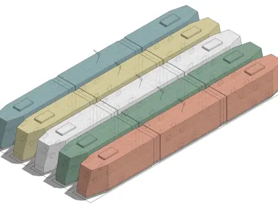 Simple Long Tram 3D model