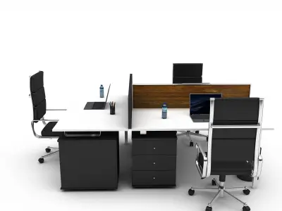 3D office work and meeting table 03 Low-poly 3D model