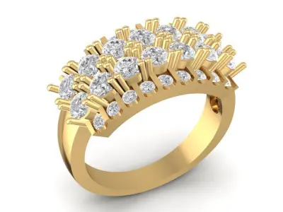 Diamond ring for engagement or anniversary 1691 3D print model