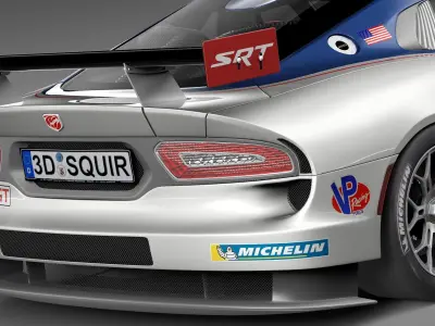 Dodge Viper GTS-R 2013 Race car 3D model