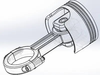 Piston - connecting rod 3D model