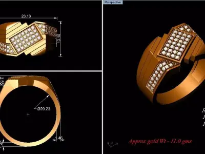 Gold Line Stone 3D model