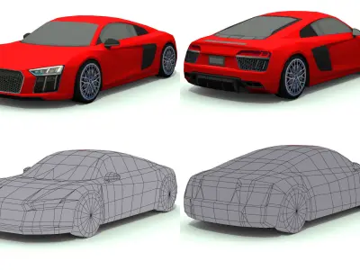 Cars Pack Low-poly 3D model
