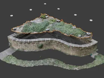 Flowerbed angle curved garden decoration SCANNED MODEL 3D model