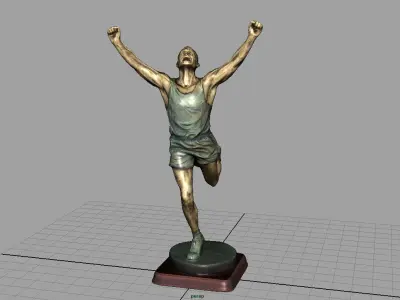 Runner Trophy Low-poly 3D model