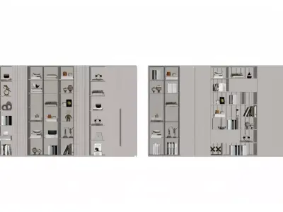 Modern Light Luxury Bookcase 3D model