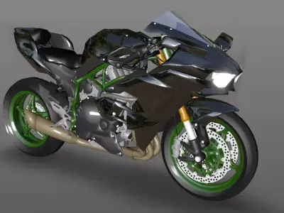 Kawasaki Ninja H2R 3D model Sporst Bikes Games Low-poly 3D model