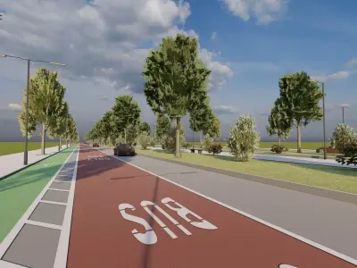 Realistic City Road For Unreal engine  3D model