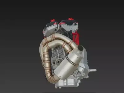 Ducati V4 Desmosedici Stradale Engine- Panigale V4 - MotoGP  3D model