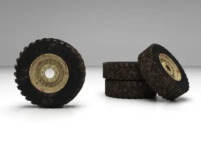 Truck Wheel 3D Model with UV maps 3D model