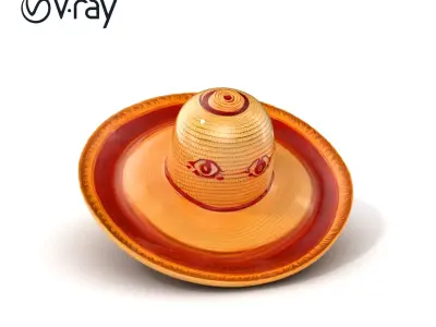 Mexican Sombrero D model pack with decorative patterns Low-poly 3D model