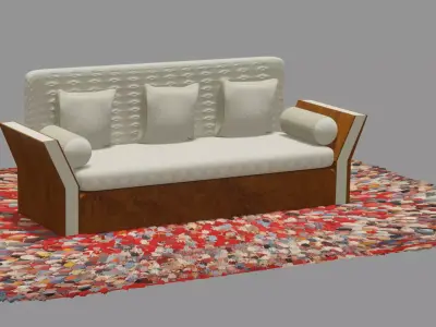 White Sofa 3D Model 3D model