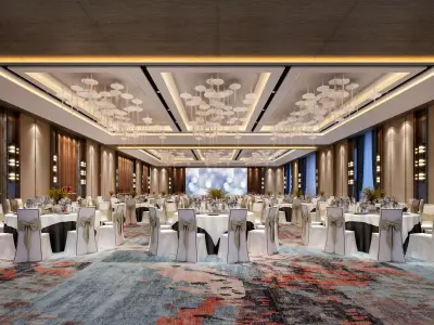 banquet hall Low-poly 3D model