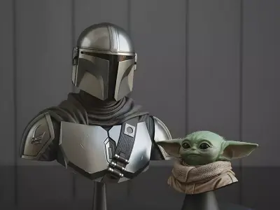  The Mandalorian -  Grogu  3D Printable Busts - STL  3D print model