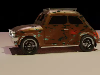 low poly car old rusty Low-poly 3D model