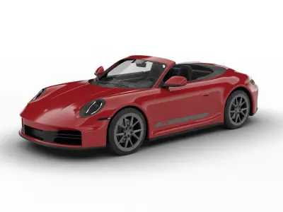 Porsche 911 Carrera T Cabrio 2025 3d model 3D model