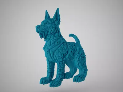 Patterned Dog Relief 3D print model