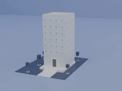 Low Poly Building Low-poly 3D model