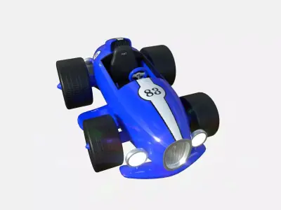 Cartoon Kart B02 Blue - Vehicle Racing Design Low-poly 3D model