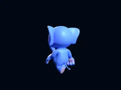 Cartoon Elephant Gaming Animation Low-poly 3D model
