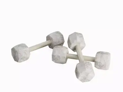 Concrete Dumbbell 02 Low-poly 3D model