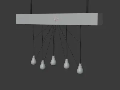Ceilinglamp light fixture with five glass balls hanging from it Free 3D model