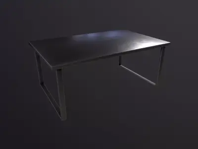 Black Metal Modern Table 3D Model Low-poly 3D model