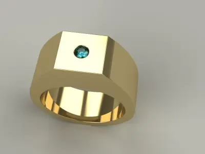 Flush Diamond Ring Gold Silver Platinum Mens Womens Jewelry 3D print model