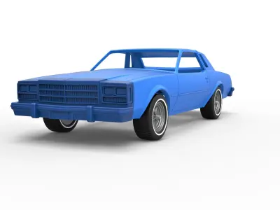 Shell and wheels Buick Regal 1977 Scale 1 to 25 3D print model