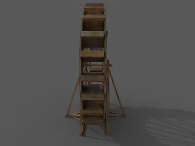 Water Wheel Low-poly 3D model Low-poly 3D model