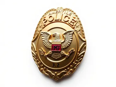 Detailed Police Badge D Model Pack Low-poly 3D model