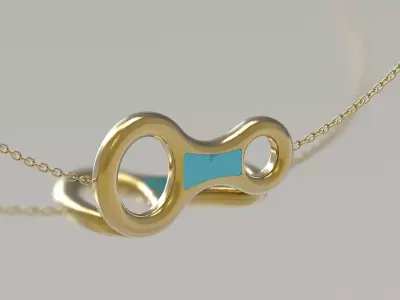 Infinity Link Chain Necklace Bracelet gold 3D model gp0495 3D print model