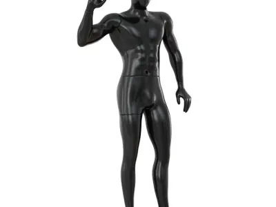 Black male mannequin posing 65 3D model